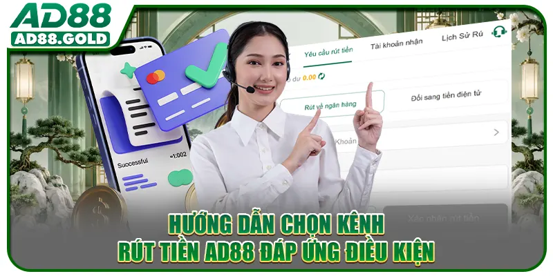 Hướng dẫn chọn kênh rút tiền AD88 đáp ứng điều kiện